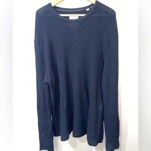 Billy Reid Cotton Cashmere Waffle Crew Long Sleeve